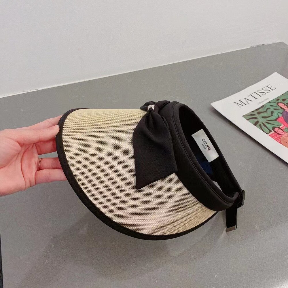 Celine Triomphe Bow Beige Sun Visor - Picture 7 of 8
